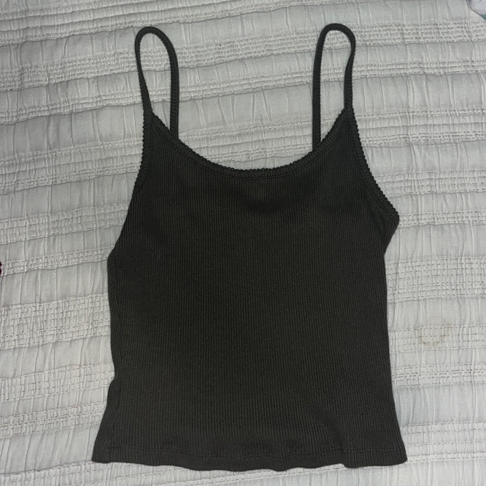 dark green ribbed tank